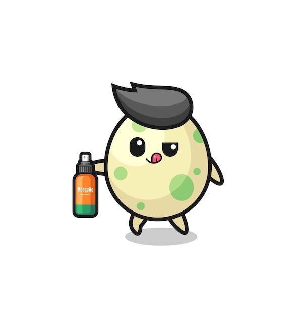 Cute spotted egg holding mosquito repellent