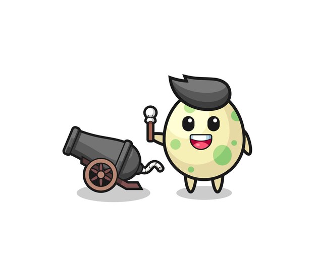 Cute spotted egg shoot using cannon , cute design