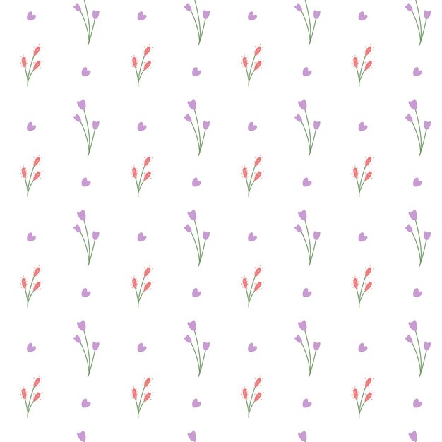 Vector cute spring seamless vector pattern with flowers