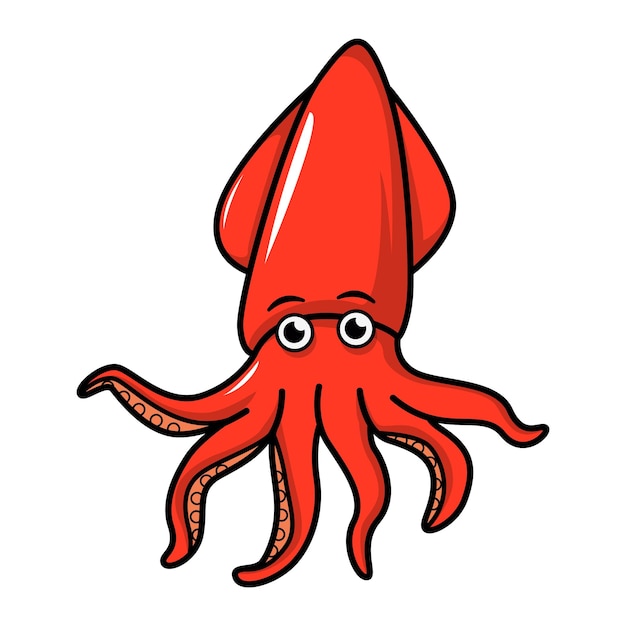 cute squid cartoon