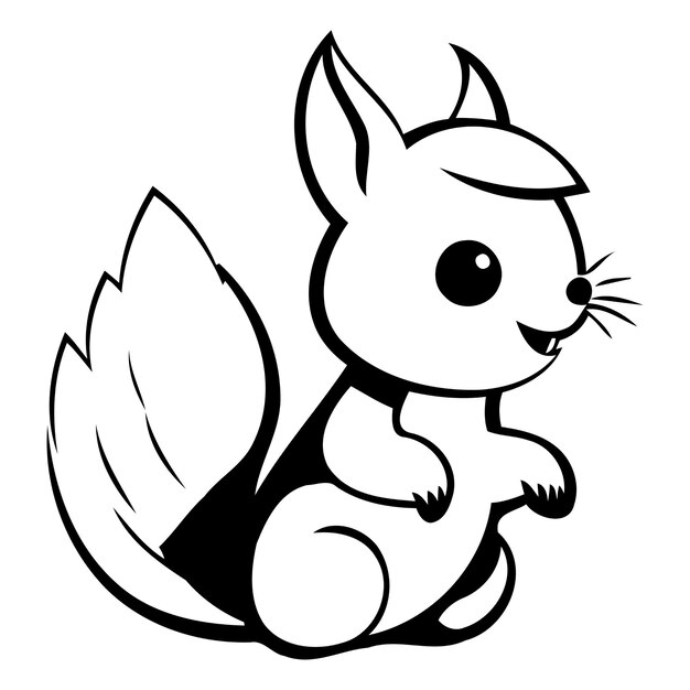 Vettore cuccello scoiattolo personaggio di cartone animato vettoriale illustrazione su sfondo bianco