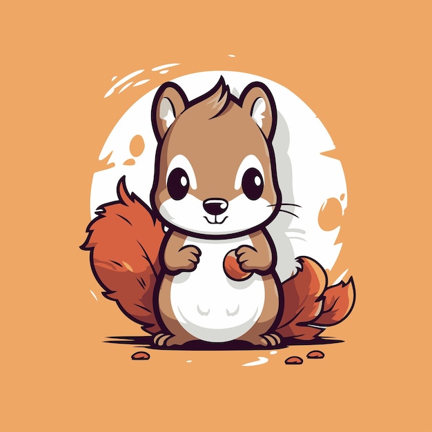 Cute squirrel cartoon vector illustration Cute squirrel mascot Cute squirrel mascot