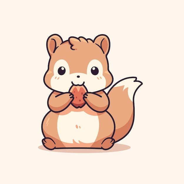 Cute squirrel cartoon vector illustration