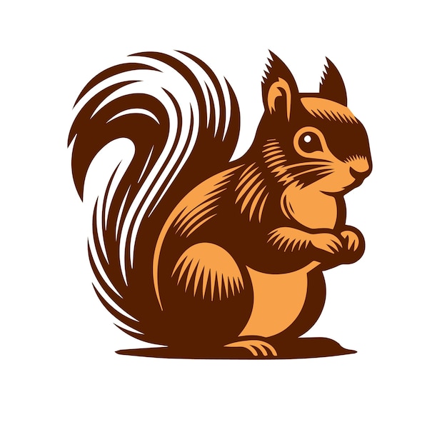 Vettore cartoon vettoriale di scoiattolo carino vintage t sahirt design