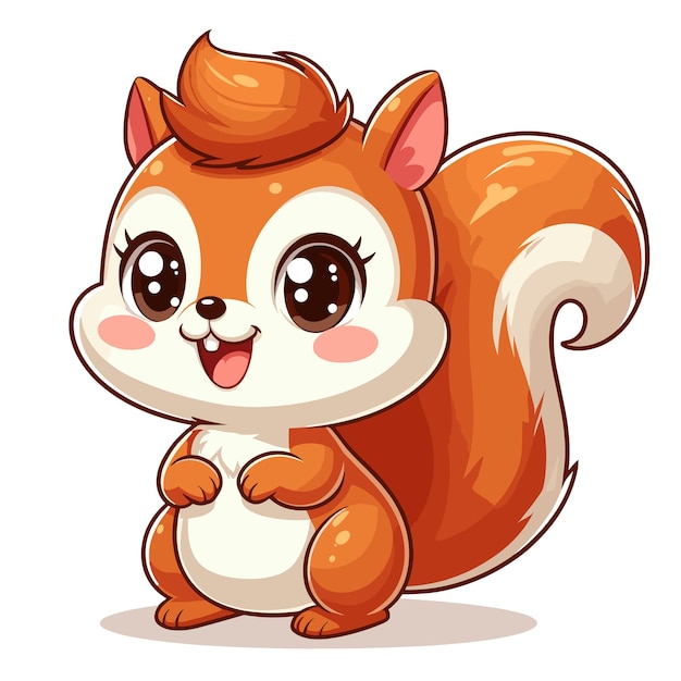 Vector cute squirrel cartoon vector on white background