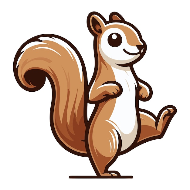 Cute squirrel full body character vector illustration fluffy adorable squirrel chipmunk design