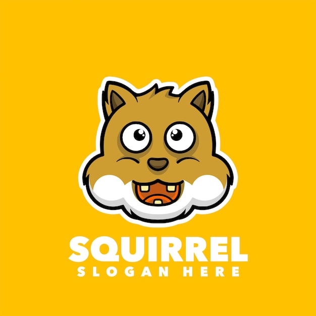 Cute squirrel funny mascot logo