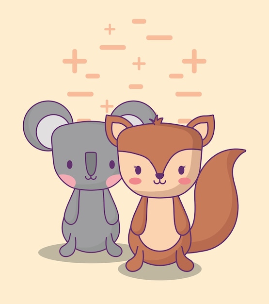 cute squirrel and koala 