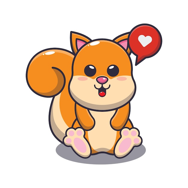 Cute squirrel mascot cartoon vector illustration