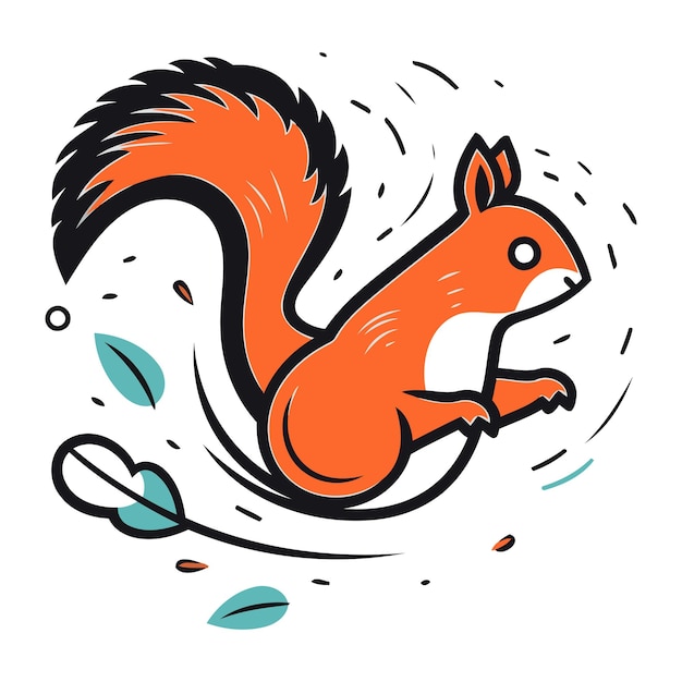 Vector cute squirrel in scandinavian style vector illustration