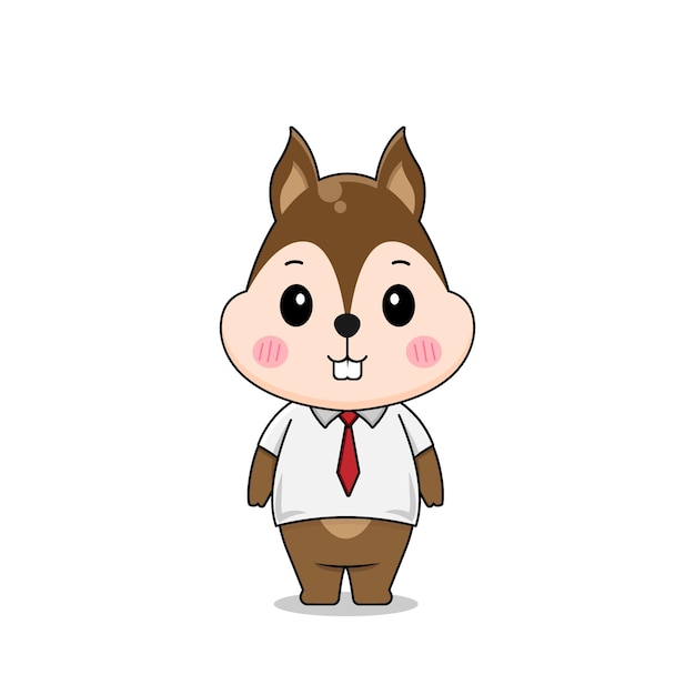 Cute squirrel wears uniform   illustration