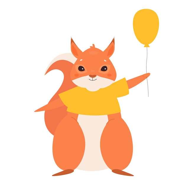 Cute squirrel with balloon