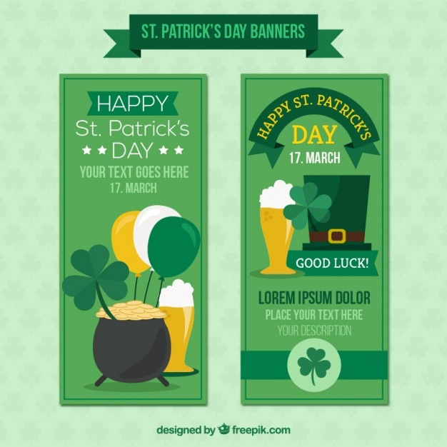 Cute st. patrick's day banners