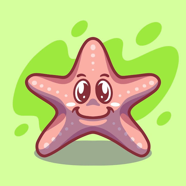 Cute starfish mascot illustration design