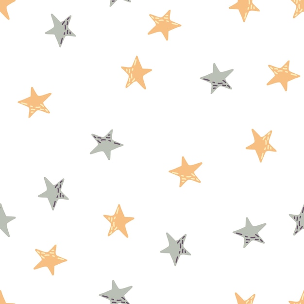 Cute stars seamless pattern in doodle style Constellation wallpaper