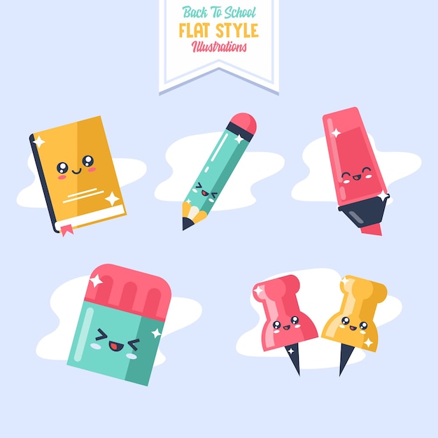 Cute Stationary Back To School Illustration