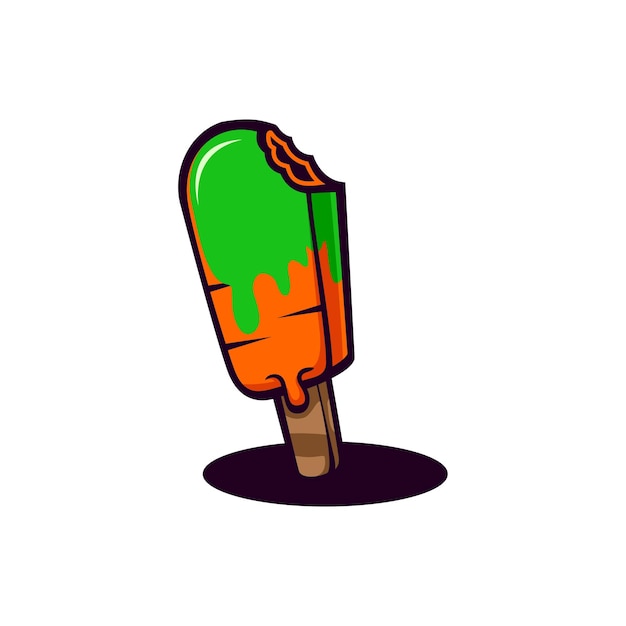 Vector cute stick ice cream carrot illustration