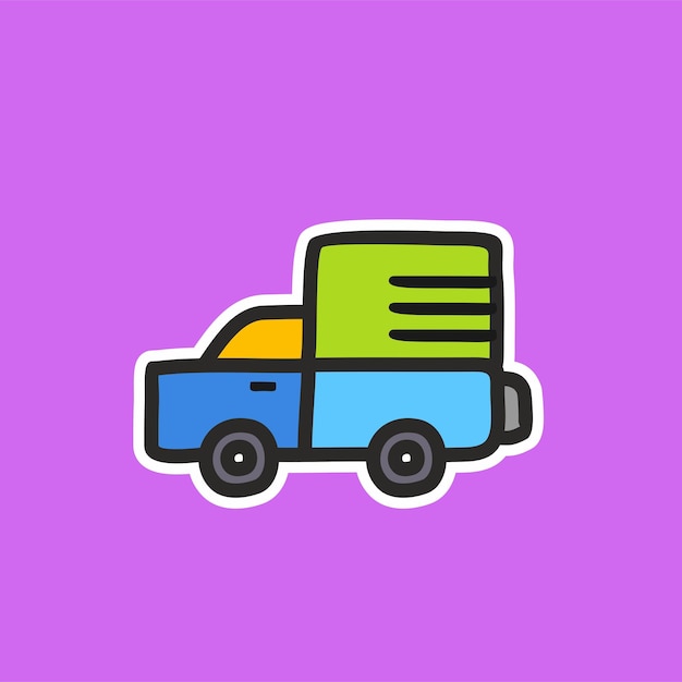 Premium Vector | Cute sticker car transportation. cartoon car illustration