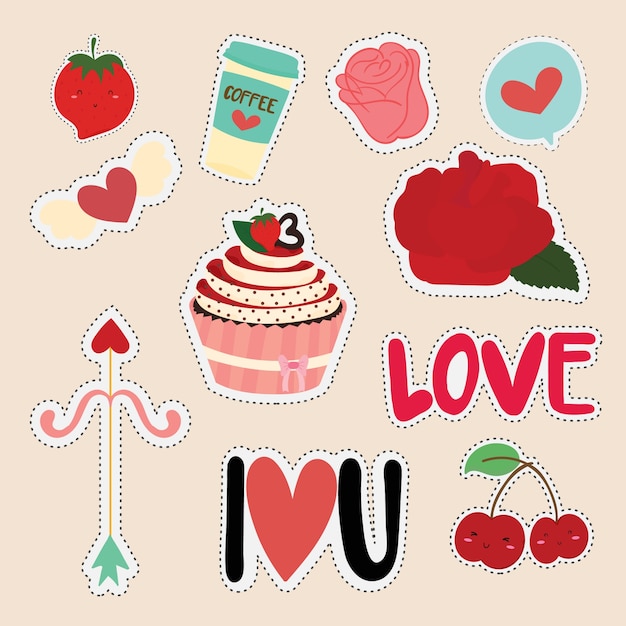 cute sticker valentine's day