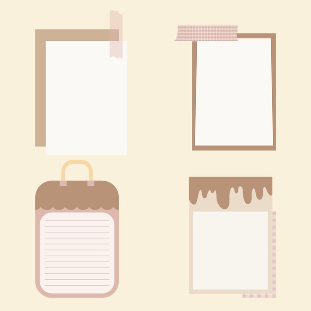 Cute Sticky Notes and Memopad Design Vector Illustration