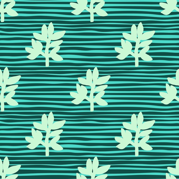 Cute strange tropical leaves seamless pattern Naive art style Leaf plants endless wallpaper