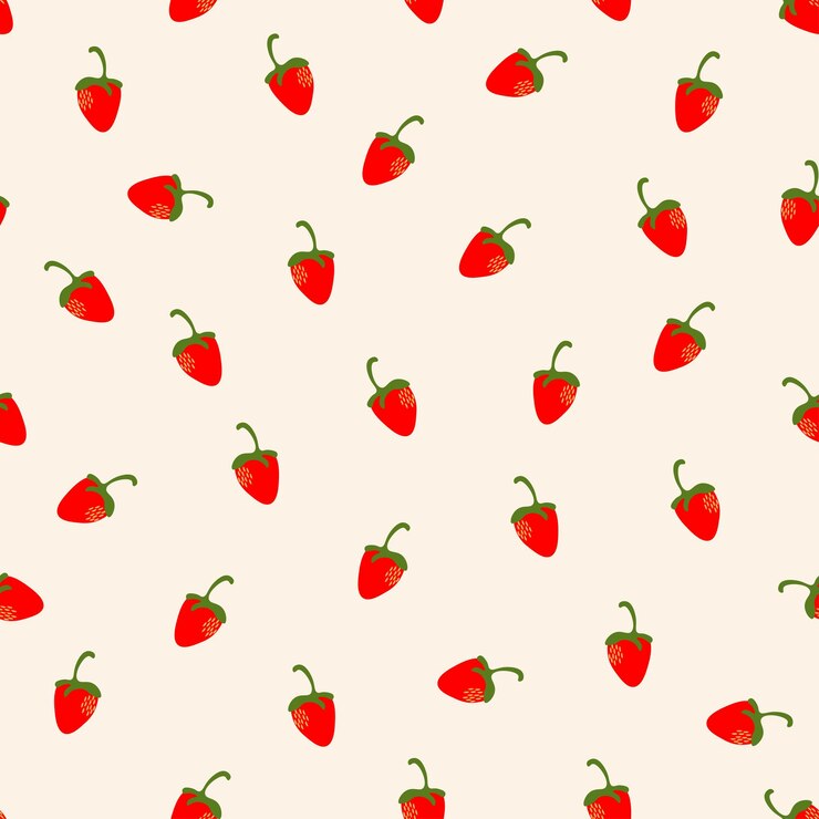 Vector cute strawberries seamless pattern design for textile wrapping paperstationary cover fabric