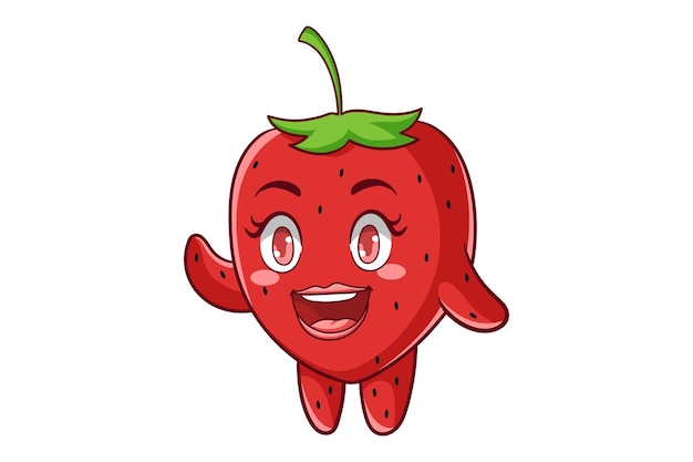 Cute strawberry cartoon character design