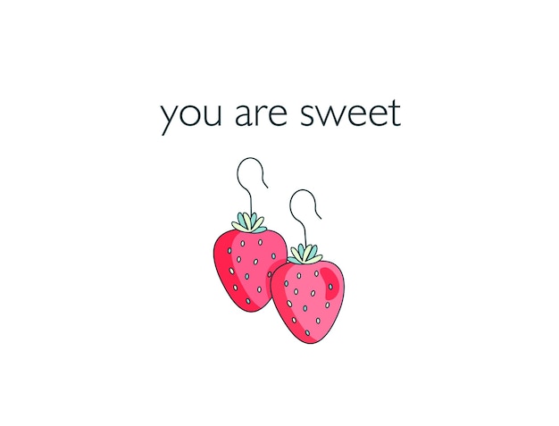 귀여운 딸기 귀걸이
