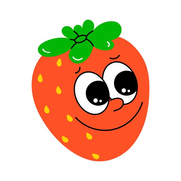 A cute strawberry flat sticker