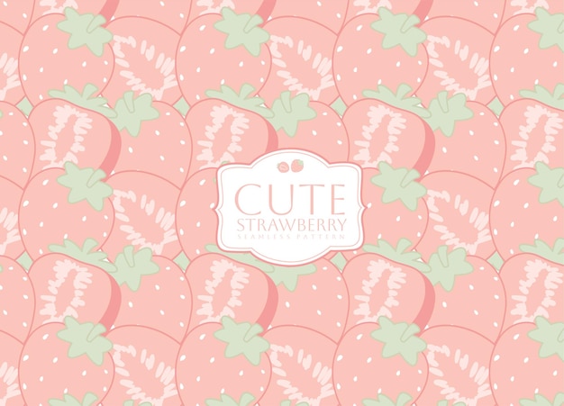 Cute strawberry fruit seamless pattern kawaii style for baby pattern