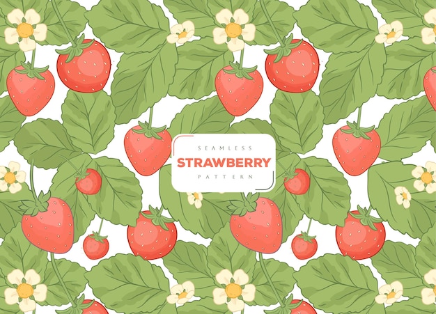 Cute strawberry fruit seamless pattern kawaii style for baby pattern