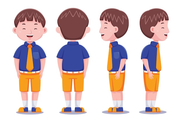 cute student character in flat design style