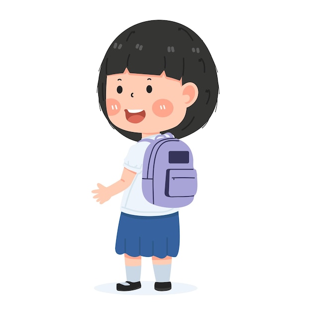 Cute student girl With A Backpack