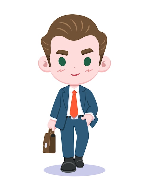 Cute style handsome businessman cartoon illustration