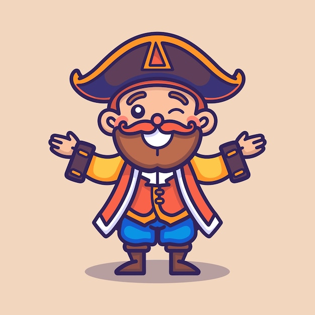 A cute style happy squire vector cartoon