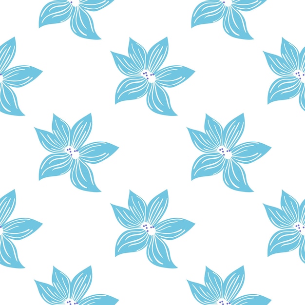 Cute stylized bud flowers background Abstract flower seamless pattern in simple style