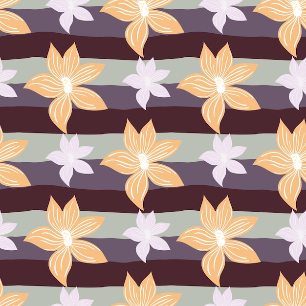 Cute stylized bud flowers background Abstract flower seamless pattern in simple style