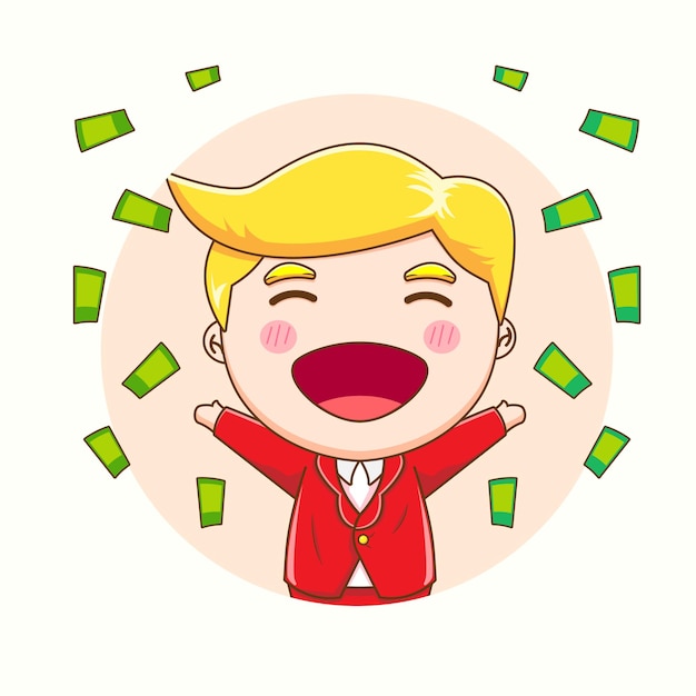 Cute success businessman cartoon