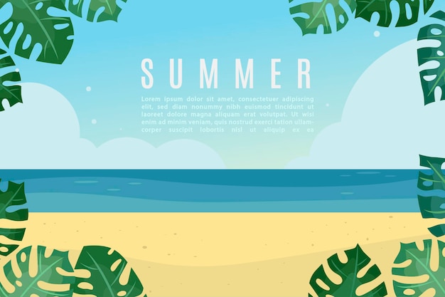 Vector cute summer banner illustration