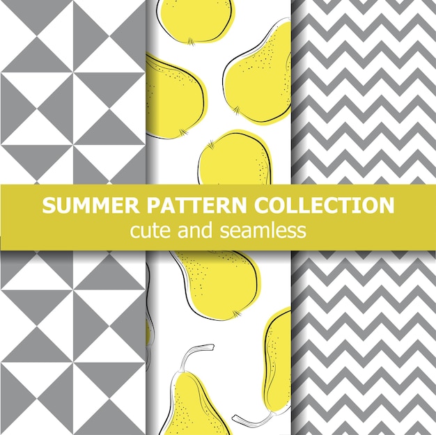 Cute summer pattern collection. pears theme.