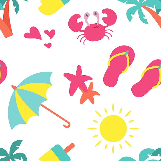 Vettore cute summer seamless pattern