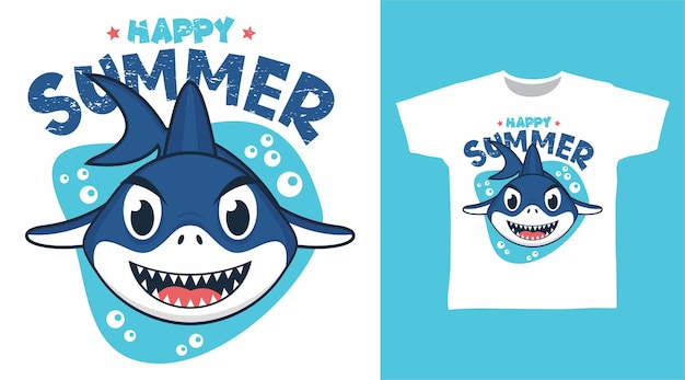 Cute summer shark t shirt design