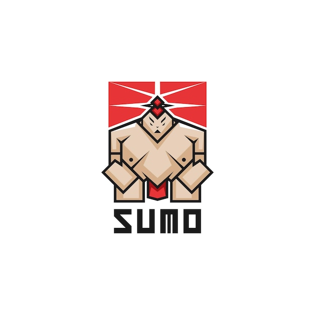 Vector cute sumo logo design vector