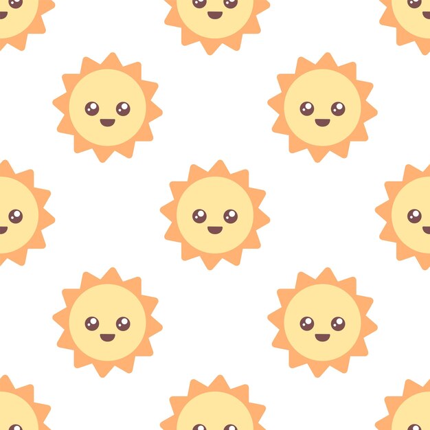 Vector cute sun pattern