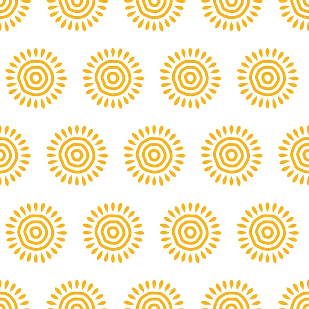 Vector cute sun seamless pattern background, hand drawn seamless pattern