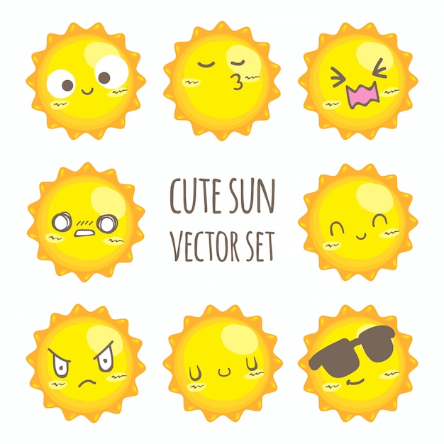 Vector cute sun set