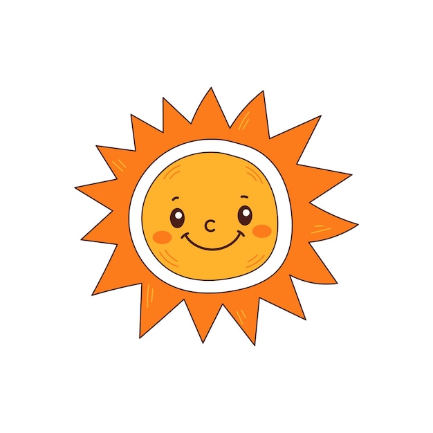 Cute sun vector character