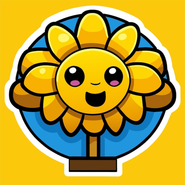 Cute sunflower hand drawn flat stylish cartoon sticker icon concept isolated illustration