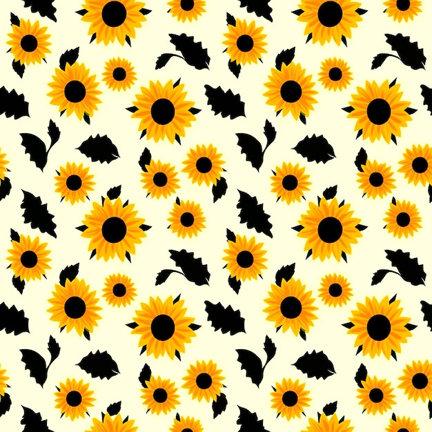 Cute Sunflower Seamless Pattern