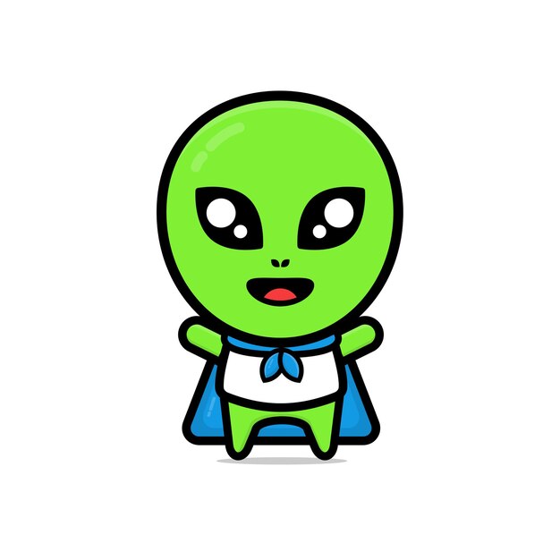 cute alien mascot character design 3809251 Vector Art at Vecteezy